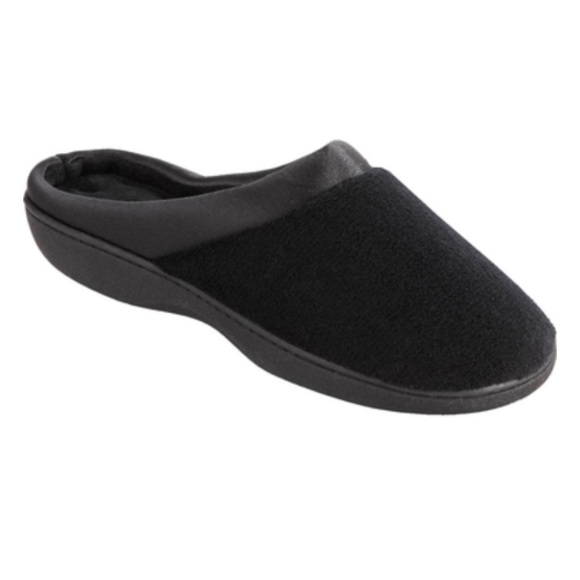 NWT Isotoner Women’s Microterry Clog Slippers, Black - Picture 2 of 6